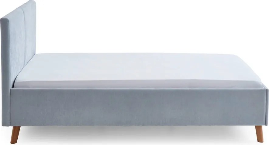 Letto matrimoniale imbottito azzurro con rete inclusa 140x200 cm Piano – Meise Möbel