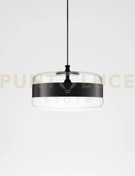Futura sospensione g bianco nero montatura nero opaco 1 luce attacc...