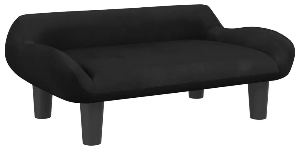 Divano per bambini nero 70x40x24 cm in velluto