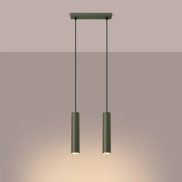 Sollux SL.1485 - Lampadario a sospensione con filo LAGOS 2xGU10/10W/230V verde