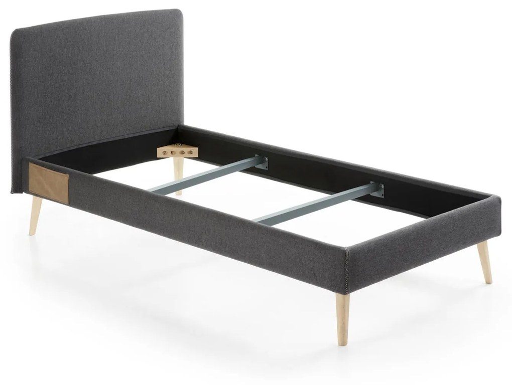 Kave Home - Fodera per letto Dyla nera per materasso da 90 x 190 cm