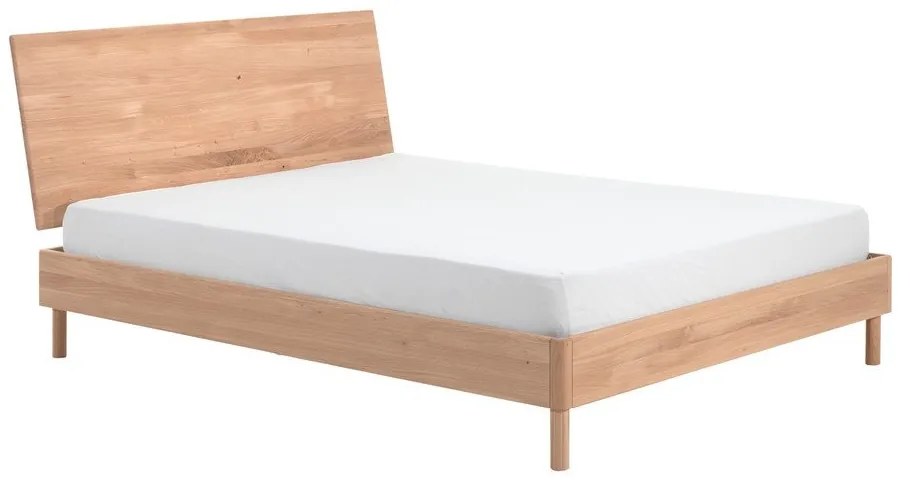 Letto matrimoniale di colore naturale in rovere massiccio rete non inclusa 160x200 cm Forrest – Vipack