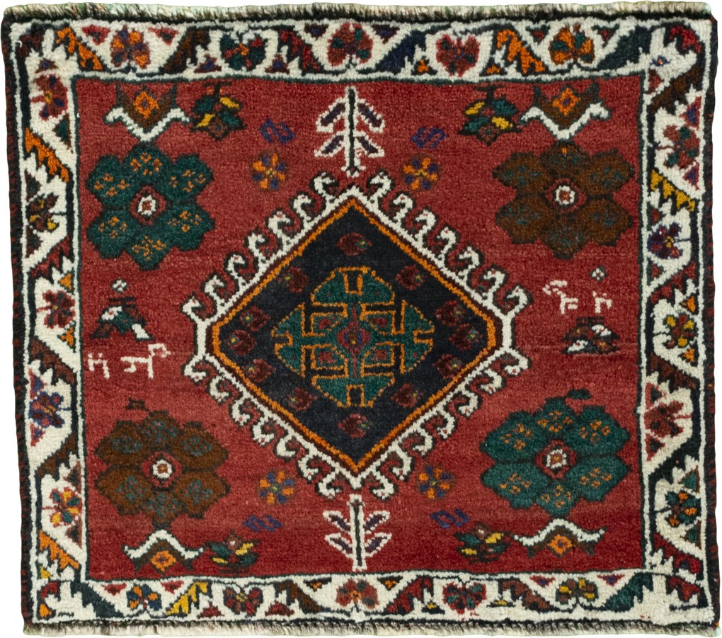 Shiraz Tappeto persiano 70x60 Rosso (Iran) Annodato A Mano