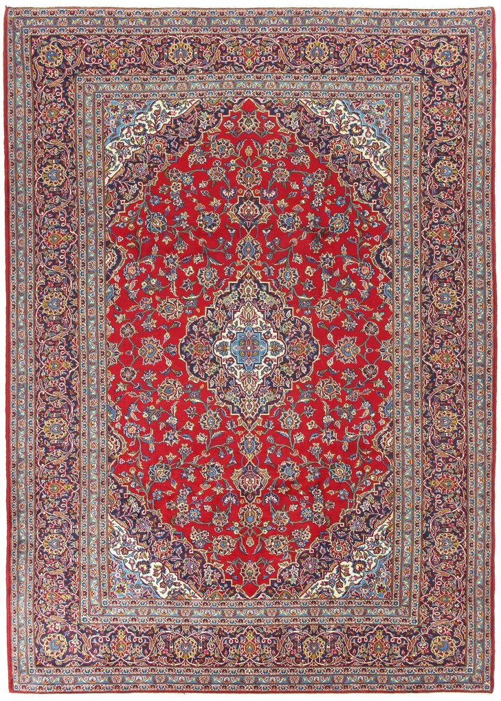 Kashan Tappeto 250 x 350 (Iran) Annodato A Mano