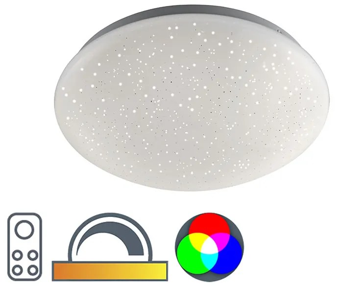 Plafoniera moderna bianca con effetto stella incl. LED - Bex