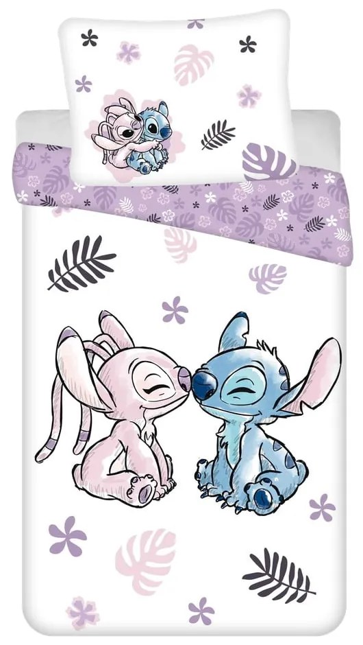 Biancheria da letto per bambini in cotone per letto singolo 140x200 cm Lilo and Stitch - Jerry Fabrics