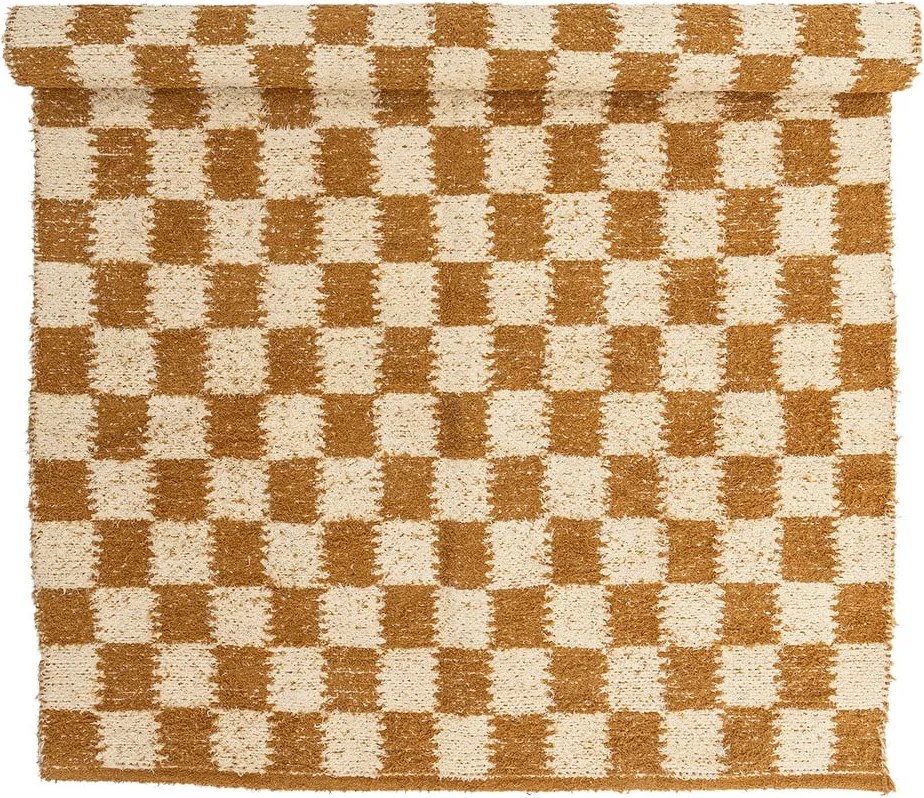 Tappeto beige e color ambra in cotone 140x200 cm Chola – Bloomingville