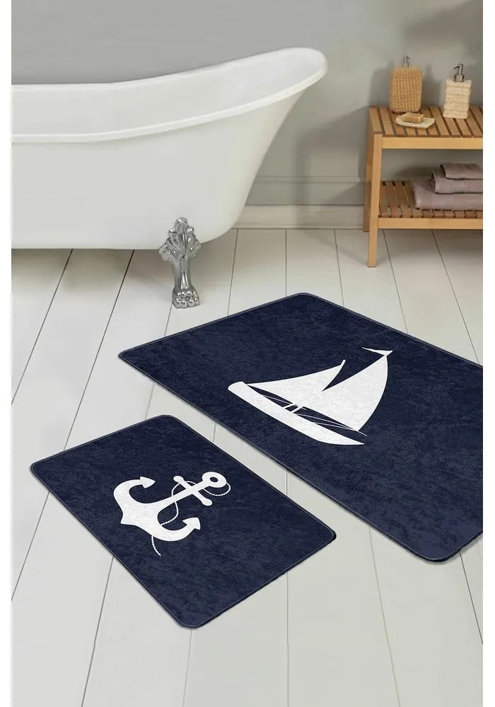 Modré koupelnové předložky v sadě 2 ks 100x60 cm – Mila Home