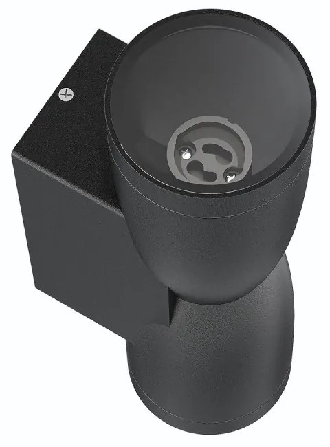 Applique Conica a Clessidra Bidirezionale, IP65 GU10 - Nera Colore del corpo Nero