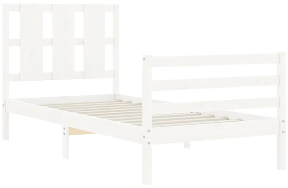 Giroletto con Testiera Bianco Small Single Legno Massello