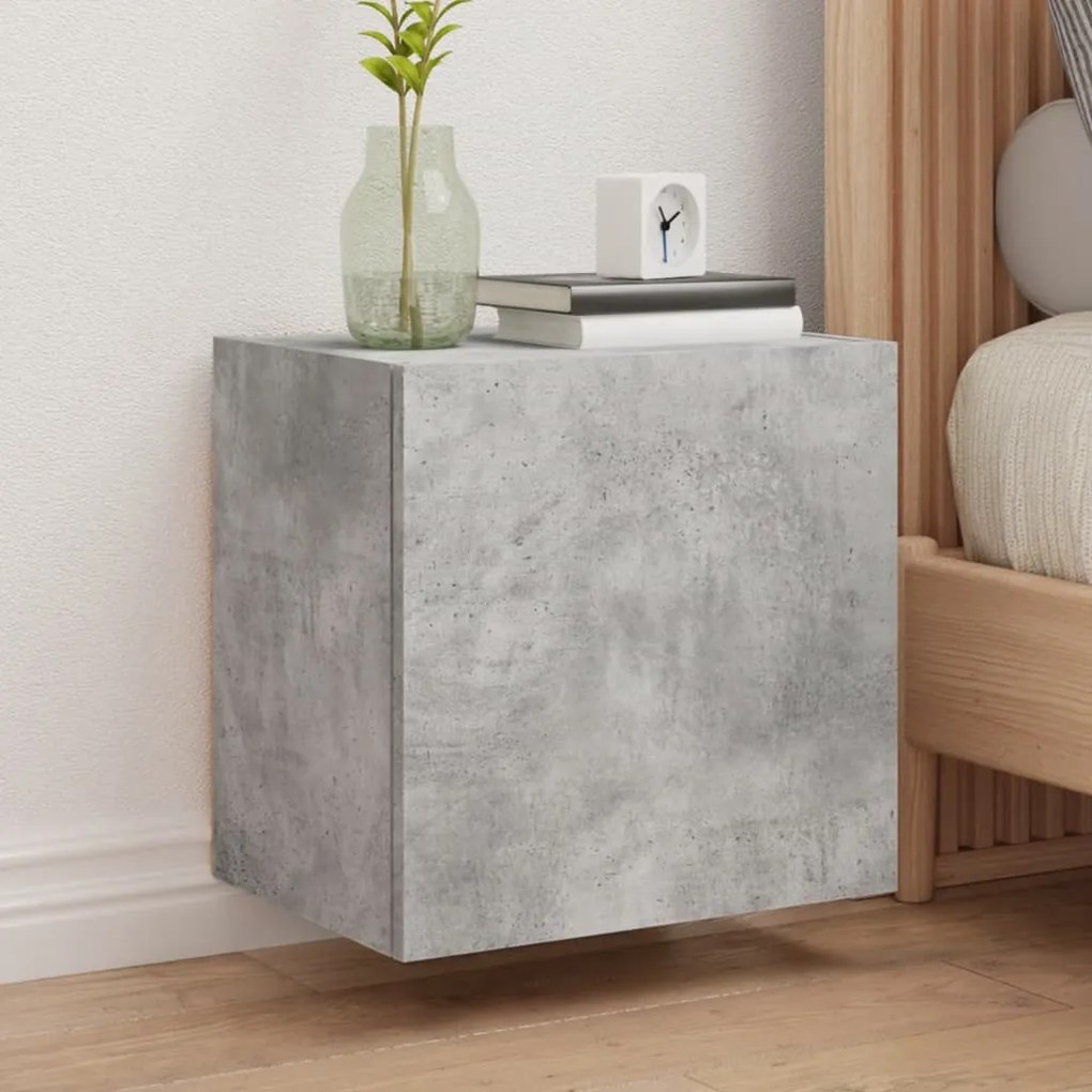 Mobili Tv Muro 2pz Grigio Cemento 40,5x30x40 Legno Multistrato /
