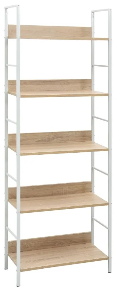 Scaffale Libri 5 Ripiani Rovere 60x27,6x158,5 Legno Multistrato /