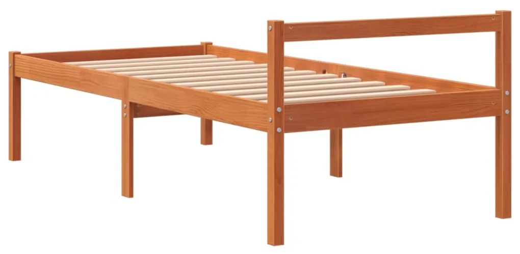 Letto per Anziani Marrone Cera 90x190 cm Legno Massello di Pino