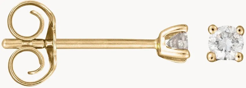 Orecchini in oro giallo con diamanti Ma Puce, 0,10 carati