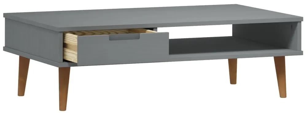 Tavolino molde grigio 100x55x31 cm in legno massello di pino