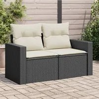 Divano da Giardino con Cuscini a 2 Posti Nero in Polyrattancod mxl 87720