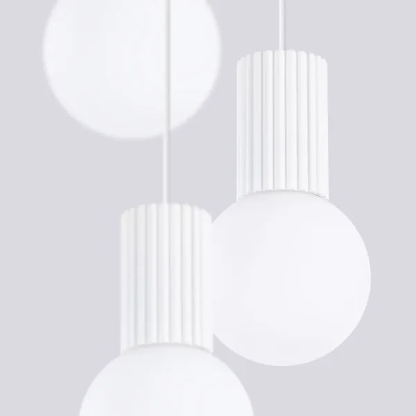 Sollux SL.1710 - Lampadario a sospensione con filo HALO 3xG9/8W/230V diametro 25 cm bianco