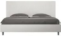 Letto matrimoniale king size con rete imbottito 180x190 similpelle bianco Goya