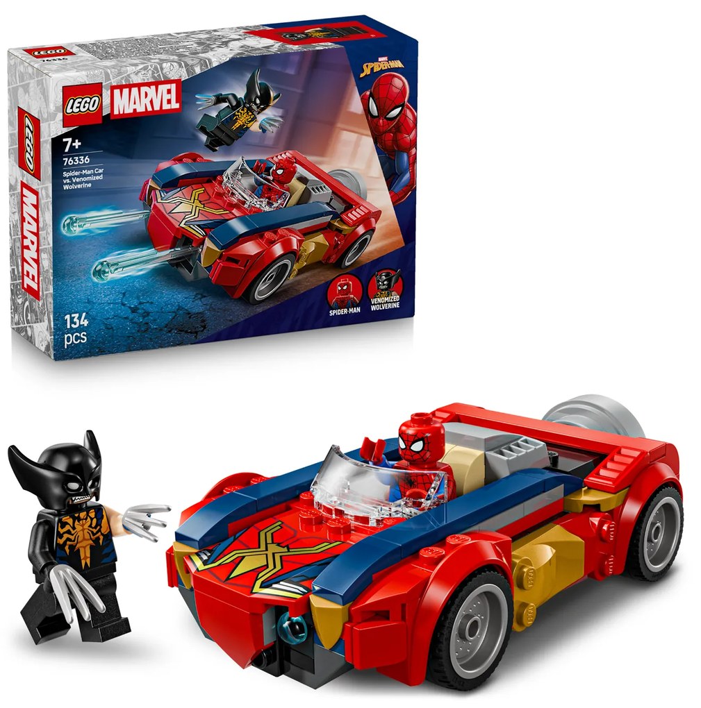 Auto Spideman vs Venomized Wolverine Lego Marvel