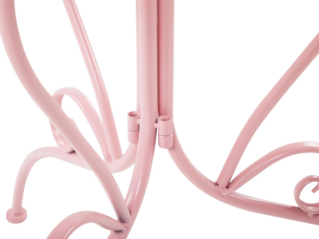 Set balcone in metallo rosa tavolo e 2 sedie ALBINIA Beliani