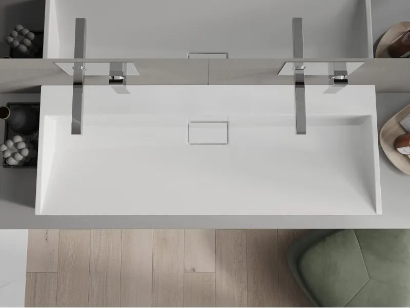 Mexen Ava lavabo da appoggio in conglomerato B/O 120 x 46 cm, bianco - 23011200