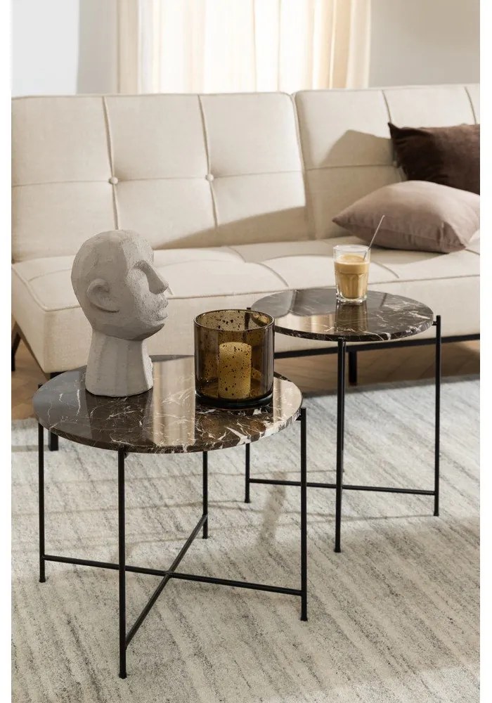 Tavolino rotondo con piano in marmo ø 42 cm Avila – Actona