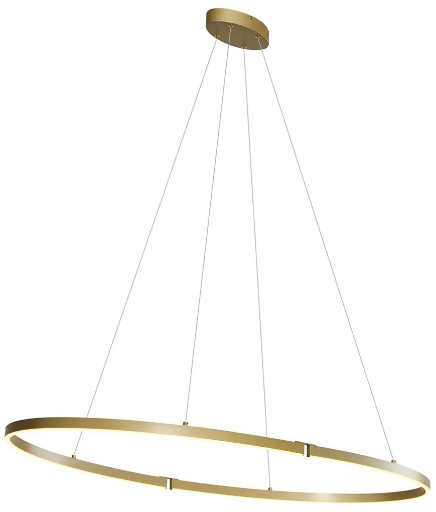 Lampada a sospensione di design ottone 120 cm con LED dimmerabile a 3 livelli - Ovallo