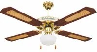 Ventilatore da Soffitto con 4 Pale e Lampada 130cm 3 Velocit Kooper Windy Marrone