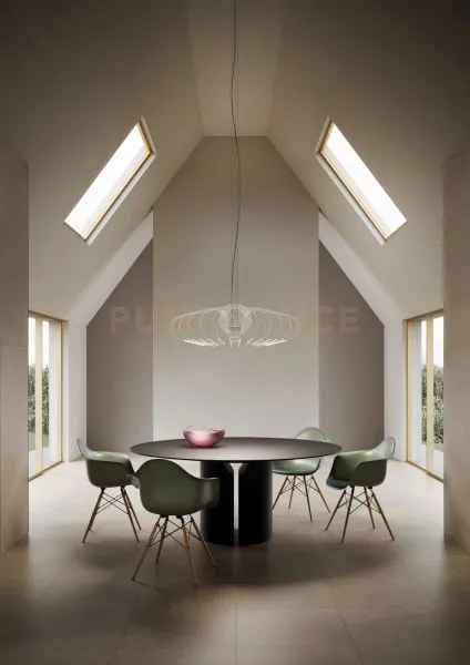 Filo lampadario a sospensione diametro 110cm cipria opaco a led 270...