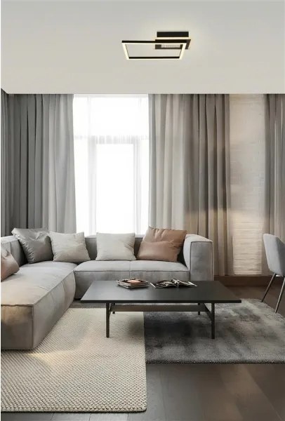 Searchlight 44250BK - plafoniera da soffitto LED dimmerabile QUADRATE LED/24W/230V 36x36 cm