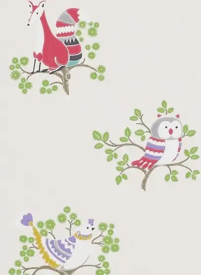 Jane Churchill Carta da parati Up A Tree - Cream