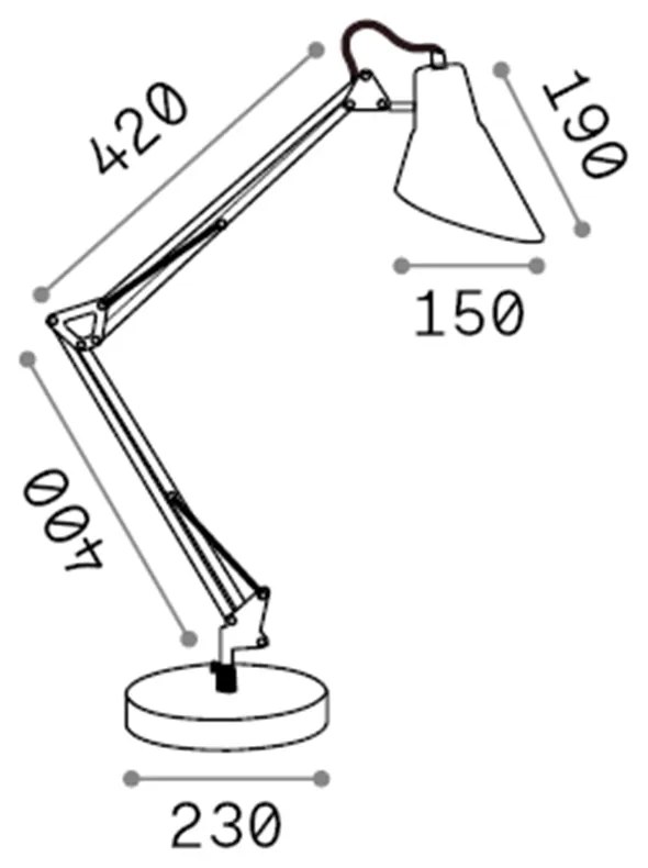 Lampada Da Scrivania-Ufficio Moderna Sally Metallo Nero 1 Luce E27