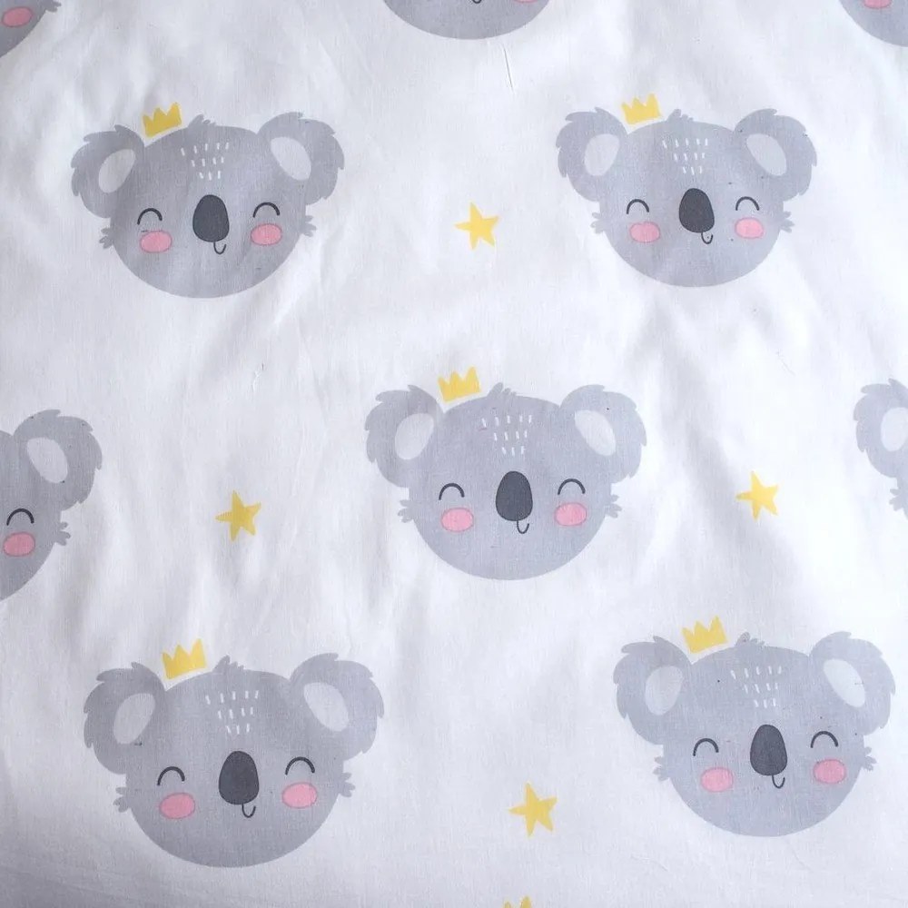 Set copripiumino e federa da bambini grigio in cotone per culla 100x135 cm Koala "Sweet Dreams" – Jerry Fabrics