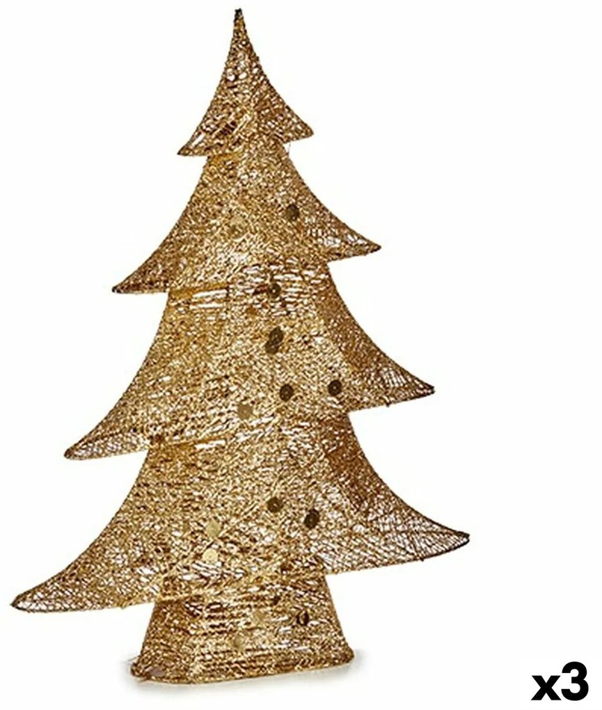 Statua Decorativa Albero di Natale Metallo Dorato 12 x 59,5 x 48,5 cm (3 Unità)