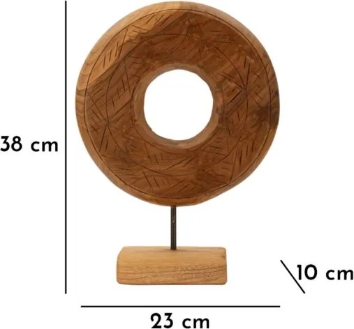 Scultura Dorat In Teak Riciclato Cm 28X10X38 (Pezzi Unici - Non Rip. In Serie)