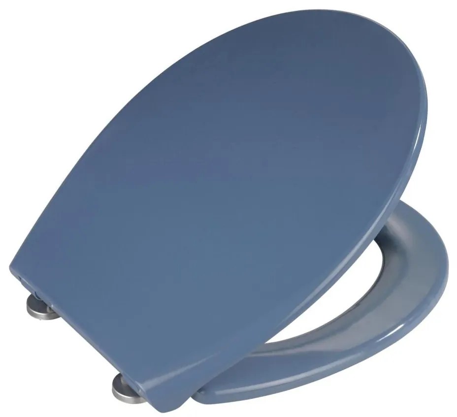 WENKO 22403100-WC sedile WC SAMOS 44,5x37,5 cm blu/argento