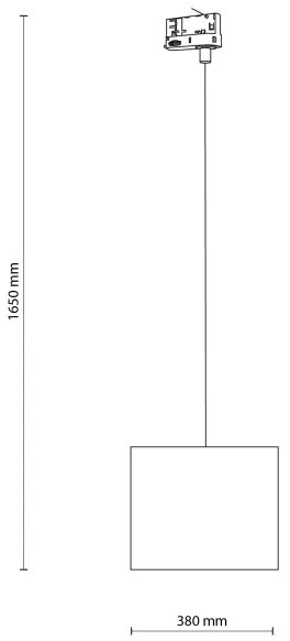 Lampadario a sospensione con filo Sistema ferroviario trifase TRACER 1xE27/15W/230V diametro 30 cm nero/grigio