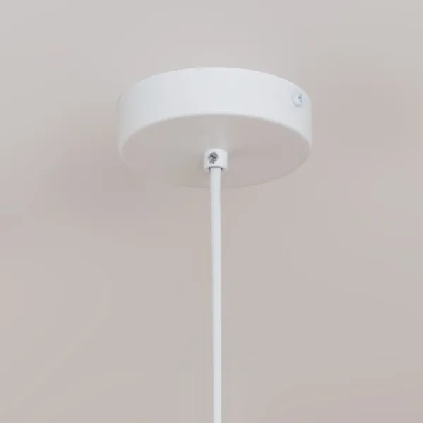 Lampadario su cavo ETNA II 1xE27/15W/230V pr. 25 cm bianco