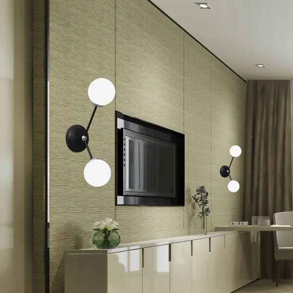 Applique JOY 2xE14/40W/230V nero/cromo lucido