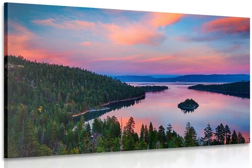 Stampa su tela – Lago al tramonto