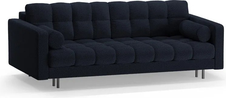Divano blu scuro allungabile/con contenitore con rivestimento in bouclé 222 cm Bali – Cosmopolitan Design