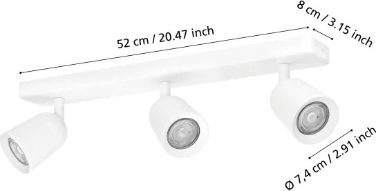 Eglo 901947 - Faretto CAMALDOLI 3xGU10/10W/230V bianco