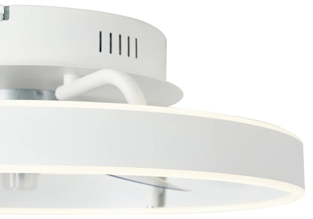 Ventilatore da soffitto bianco 50 cm con LED dimmerabile e telecomando - Maddy