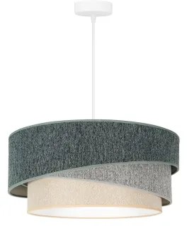 Duolla-Lampadario a sospensione con filo KOBO ECO REC. 1xE27/15W/230V diametro 45 cm verde/grigio/color crema