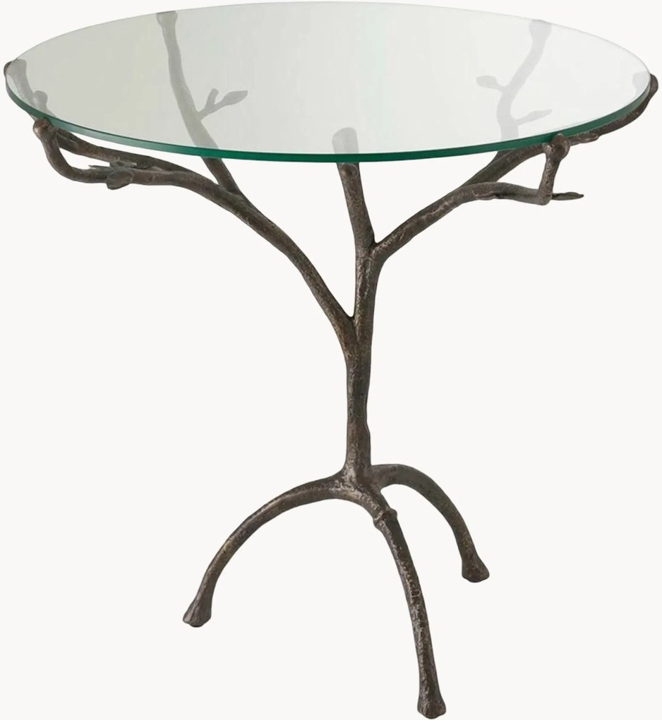 Tavolo rotondo con piano in vetro Christophe, Ø 80 cm