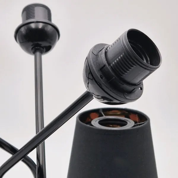 Lampadario a sospensione con supporto rigido IRMA 3xE27/15W/230V nero