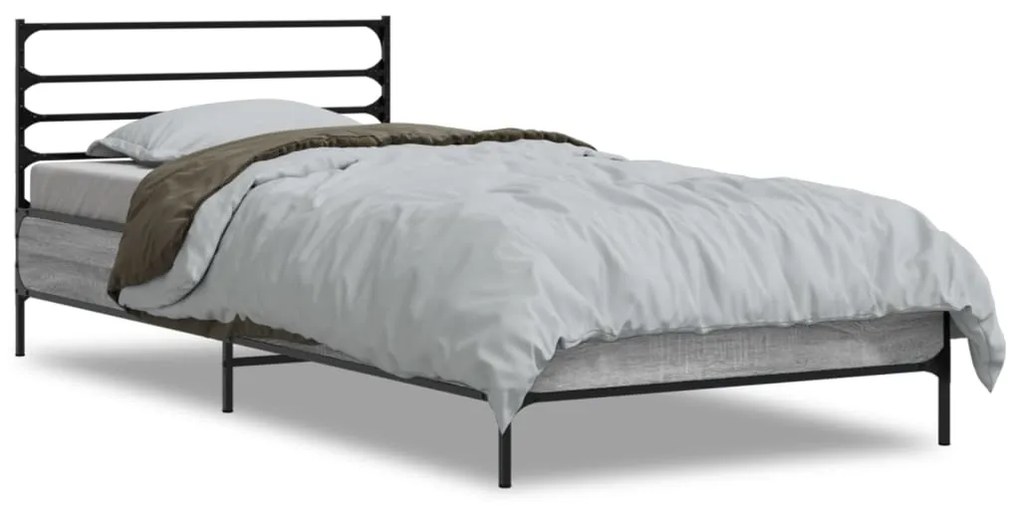 Giroletto grigio sonoma 75x190cm in legno multistrato e metallo