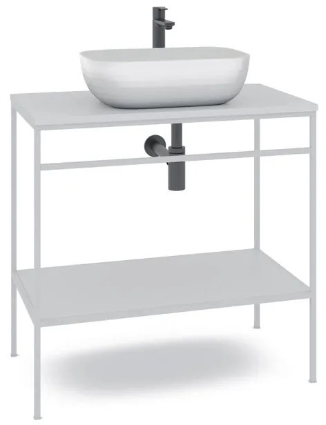 Mobile sottolavabo e lavabo Outline per vasca centrale bianco L 80 x H 92 x P 45.5 cm
