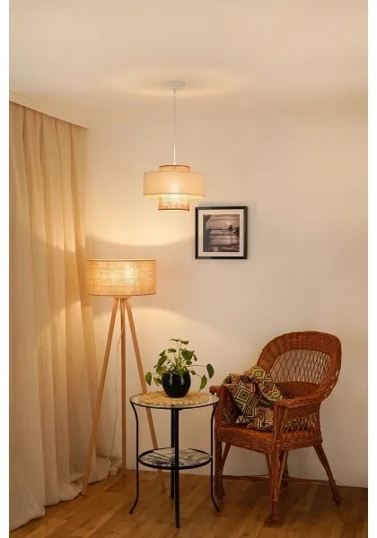 Brilagi - Lampadario a cavo DALLAS 1xE27/15W/230V Ø30 cm marrone/crema/bianco