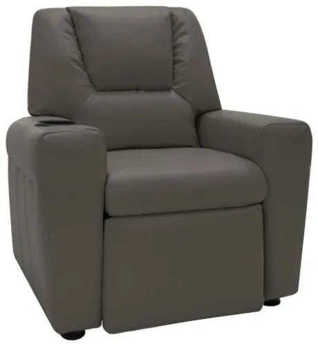 Poltrona Reclinabile per Bambini in Similpelle Grigio Antracite